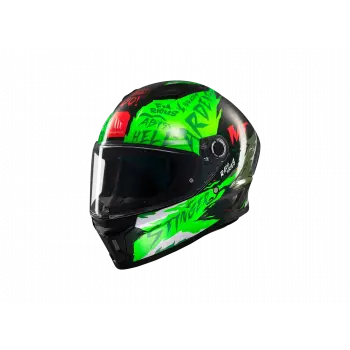 KASK MT STINGER ARDENT C6 PARLAK SİYAH/YEŞİL