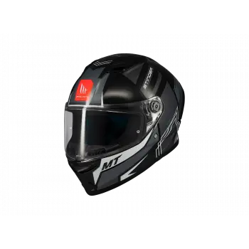 KASK MT STINGER TRON B12 PARLAK GRİ/SİYAH