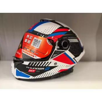 KASK MT THUNDER 4 SV LUMİNENCE A7 MAT BEYAZ/MAVİ