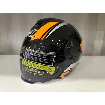 KASK MTS 625 WASP ÇENESİZ GÜNEŞ GÖZLÜKLÜ TURUNCU/SİYAH