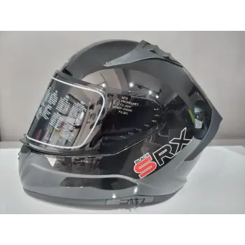 KASK MTS PRO 801 PARLAK SİYAH GÜNEŞ GÖZLÜKLÜ