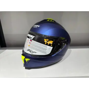 KASK SWAY SW-865 MAT MAVİ GÜNEŞ GÖZLÜKLÜ