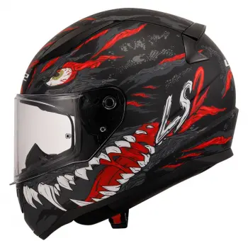 KASK LS2 RAPID 2 KAIJU MAT SİYAH-KIRMIZI-BEYAZ