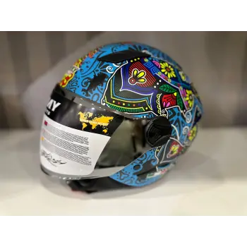 KASK SWAY SW 765 SPRING BLUE ÇENESİZ