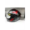 KASK SWAY SW-865 ST TİTANYUM/RED/BLACK GÜNEŞ GÖZLÜKLÜ