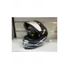 KASK CRN FS-867 MAT SİLVER/BLYE/RED GÜNEŞ VİZÖRLÜ