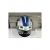 KASK CRN FS-867 MAT SİLVER/BLYE/RED GÜNEŞ VİZÖRLÜ