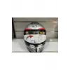 KASK CRN FS-867 MAT SİLVER/BLYE/RED GÜNEŞ VİZÖRLÜ