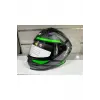 KASK CRN FS-867 MAT BLACK/GREY/GREEN GÜNEŞ VİZÖRLÜ