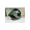 KASK CRN FS-867 MAT BLACK/GREY/GREEN GÜNEŞ VİZÖRLÜ