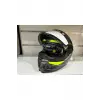 KASK CRN FS-867 MAT GREY/BLACK/YELLOW GÜNEŞ VİZÖRLÜ
