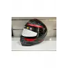 KASK CRN FS-867 MAT GREY/BLACK/RED GÜNEŞ VİZÖRLÜ