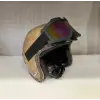 Kask TEX 701 JYT Kahverengi Deri + KASK MASKELİ