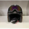 Kask TEX 701 JYT Kahverengi Deri + KASK MASKELİ
