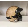 Kask TEX 701 JYT Kahverengi Deri + KASK MASKELİ