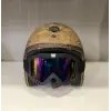 Kask TEX 701 JYT Kahverengi Deri + KASK MASKELİ