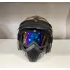 Kask TEX 701 JYT Kahverengi Deri + KASK MASKELİ