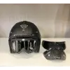 Kask TEX 701 JYT Siyah Deri + KASK MASKELİ