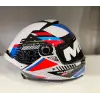 KASK MT THUNDER 4 SV LUMİNENCE A7 PARLAK BEYAZ/MAVİ/KIRMIZI