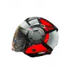 KASK SWAY SW-766 GEKO BLACK/RED ÇENESİZ GÜNEŞ GÖZLÜKLÜ