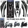 SYM JET-X 125 TANK PED SETİ 12 PCS GRİ