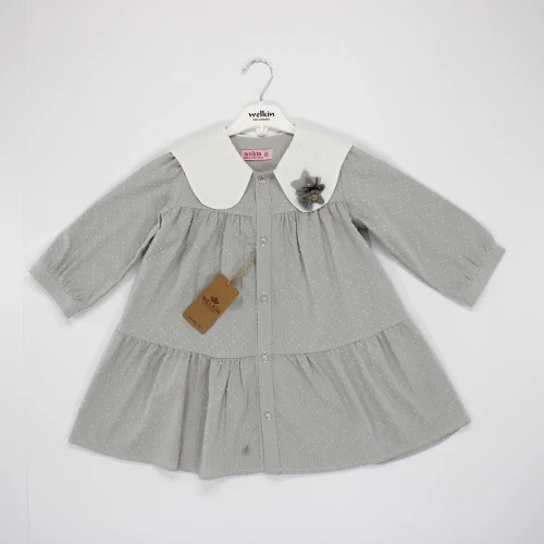 Welkin Okul Yakalı Uzun Kol Kız Elbise 6 - 18 Ay