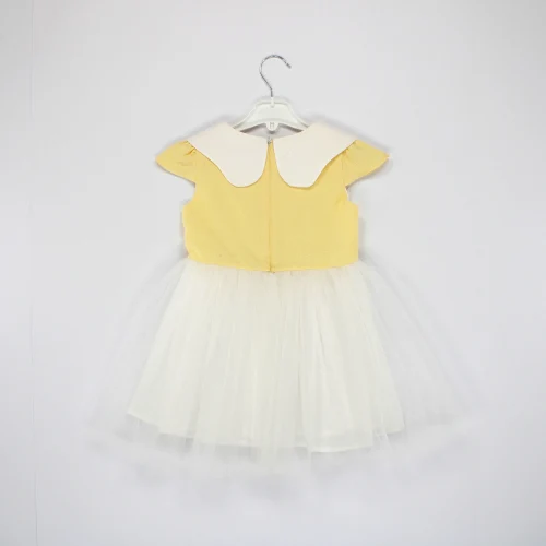 Welkin Papatya Nakışlı Kısa Kol Jakar Kız Elbise 6 - 18 Ay