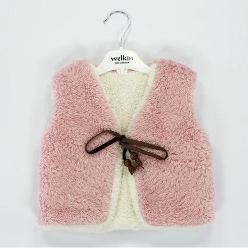 Welkin Welsoft Renkli Baskı Desenli Çift Taraflı Kız Yelek 6 - 18 Ay