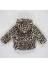 Welkin Leopar desen Peluş Astarlı Kapşonlu Welsoft Kız Kaban 1 - 3 Yaş