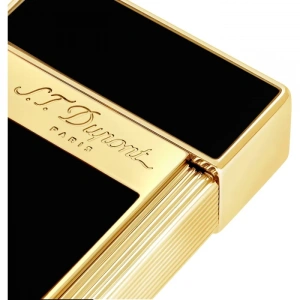 S.T. Dupont Biggy Golden Shiny Black Lacquer Lighter 25002