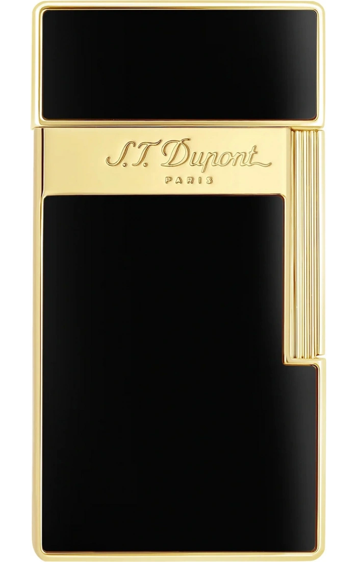 S.T. Dupont Biggy Golden Shiny Black Lacquer Lighter 25002