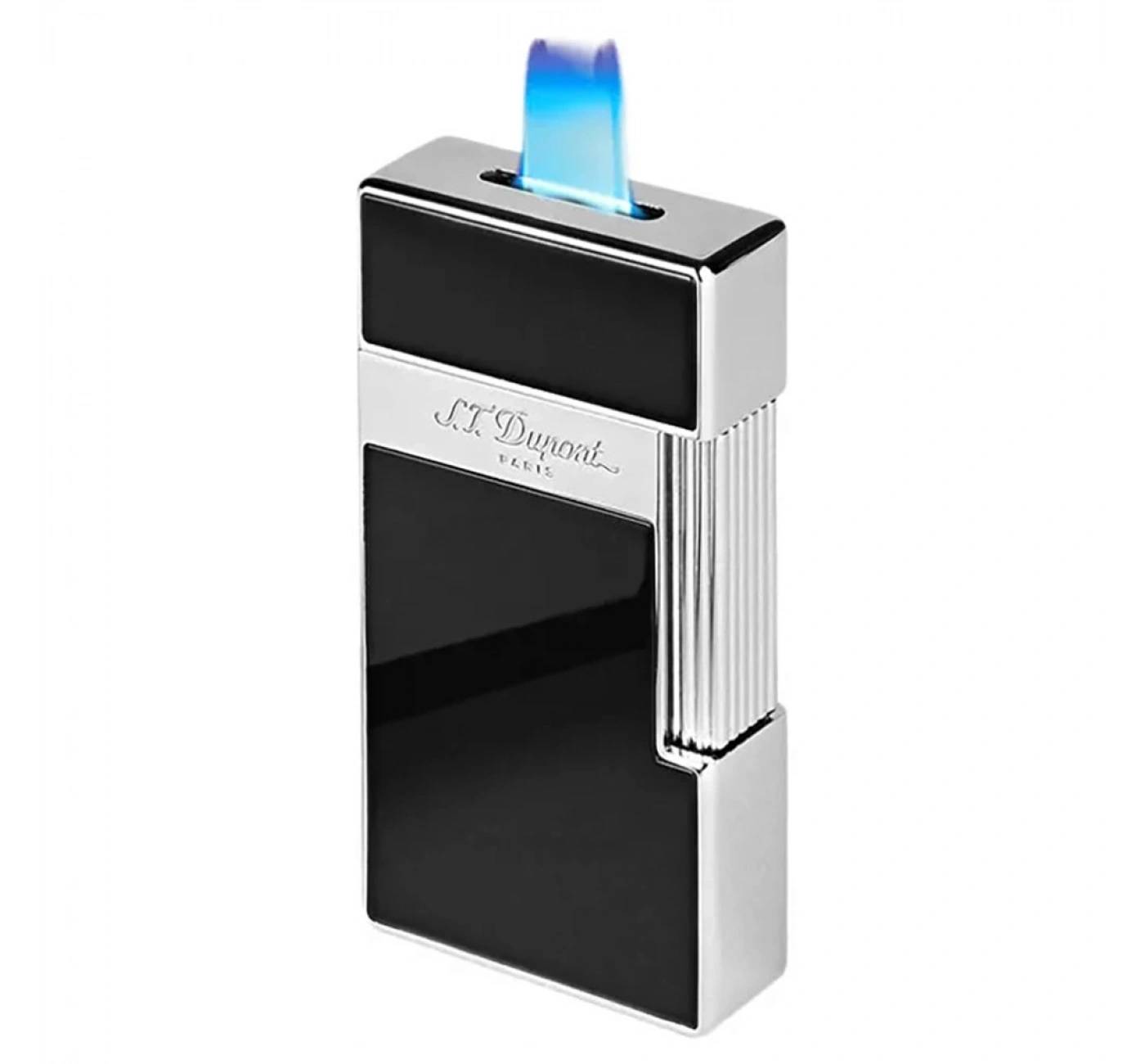 S.T. Dupont Biggy Chrome Shiny Siyah Lake Çakmak 25001