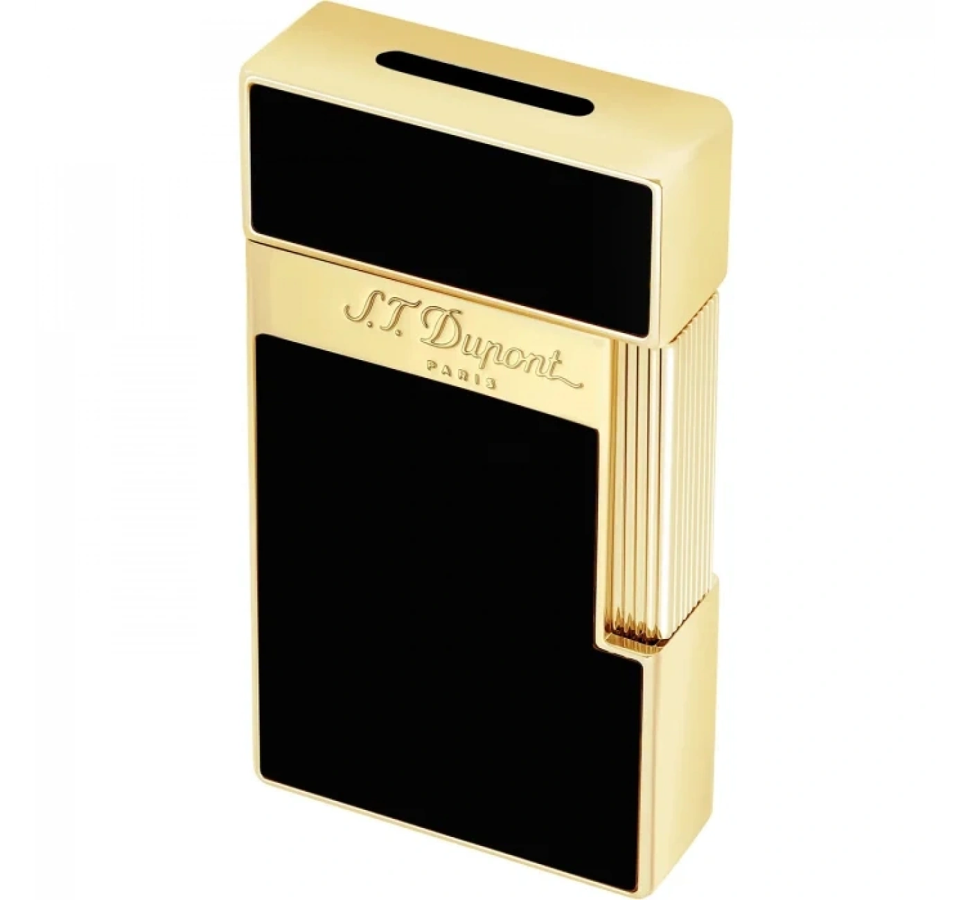 S.T. Dupont Biggy Golden Shiny Black Lacquer Lighter 25002