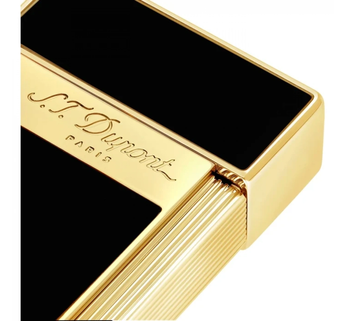 S.T. Dupont Biggy Golden Shiny Black Lacquer Lighter 25002