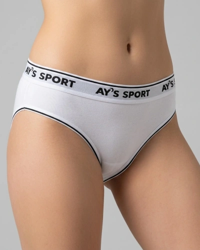 AYS Kadın Spor Bikini Beyaz 6lı Paket