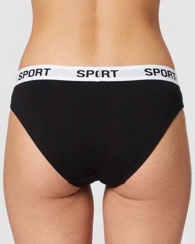 AYS Kadın Spor Bikini Siyah 6lı Paket