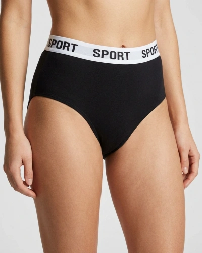 AYS Kadın Spor Bikini Siyah 6lı Paket