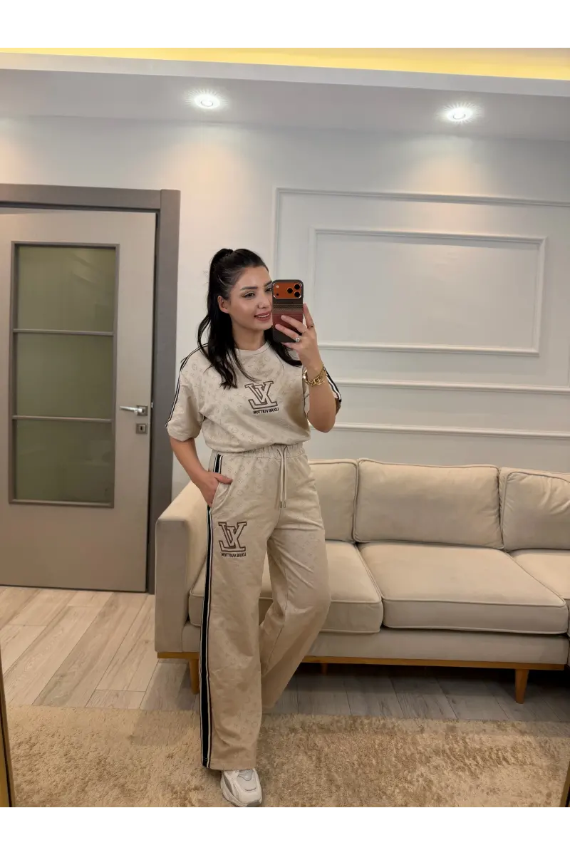 Lv Flok Baskılı İkili Takım