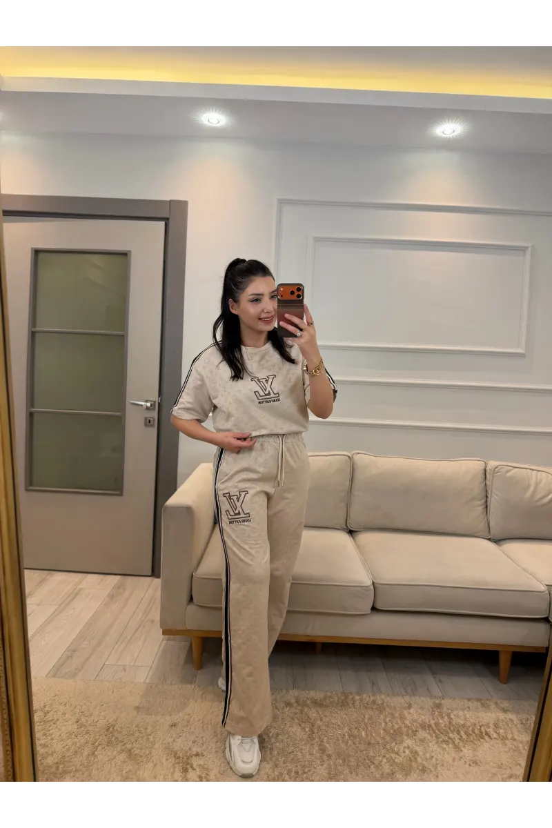 Lv Flok Baskılı İkili Takım
