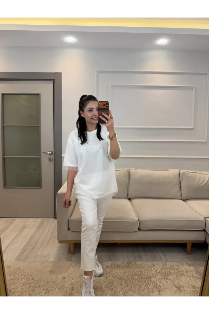 Vogax Tül Detaylı T-Shirt