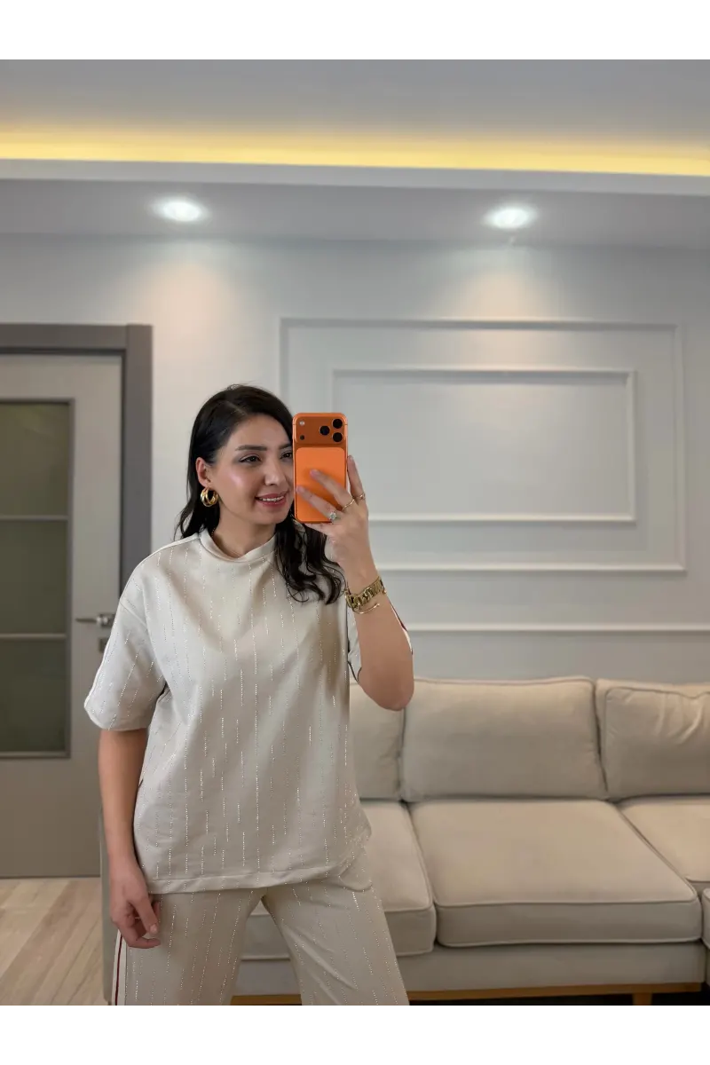 Su Yolu Taşlı Şeritli İkili Takım