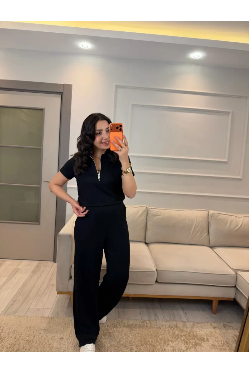Oysh Fermuarlı Polo Yaka İkili Takım