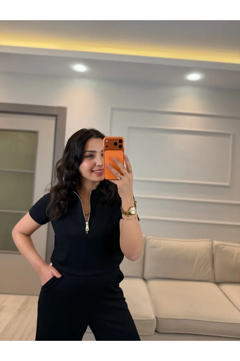 Oysh Fermuarlı Polo Yaka İkili Takım