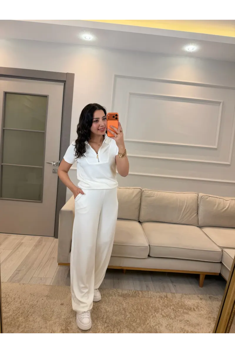 Oysh Fermuarlı Polo Yaka İkili Takım