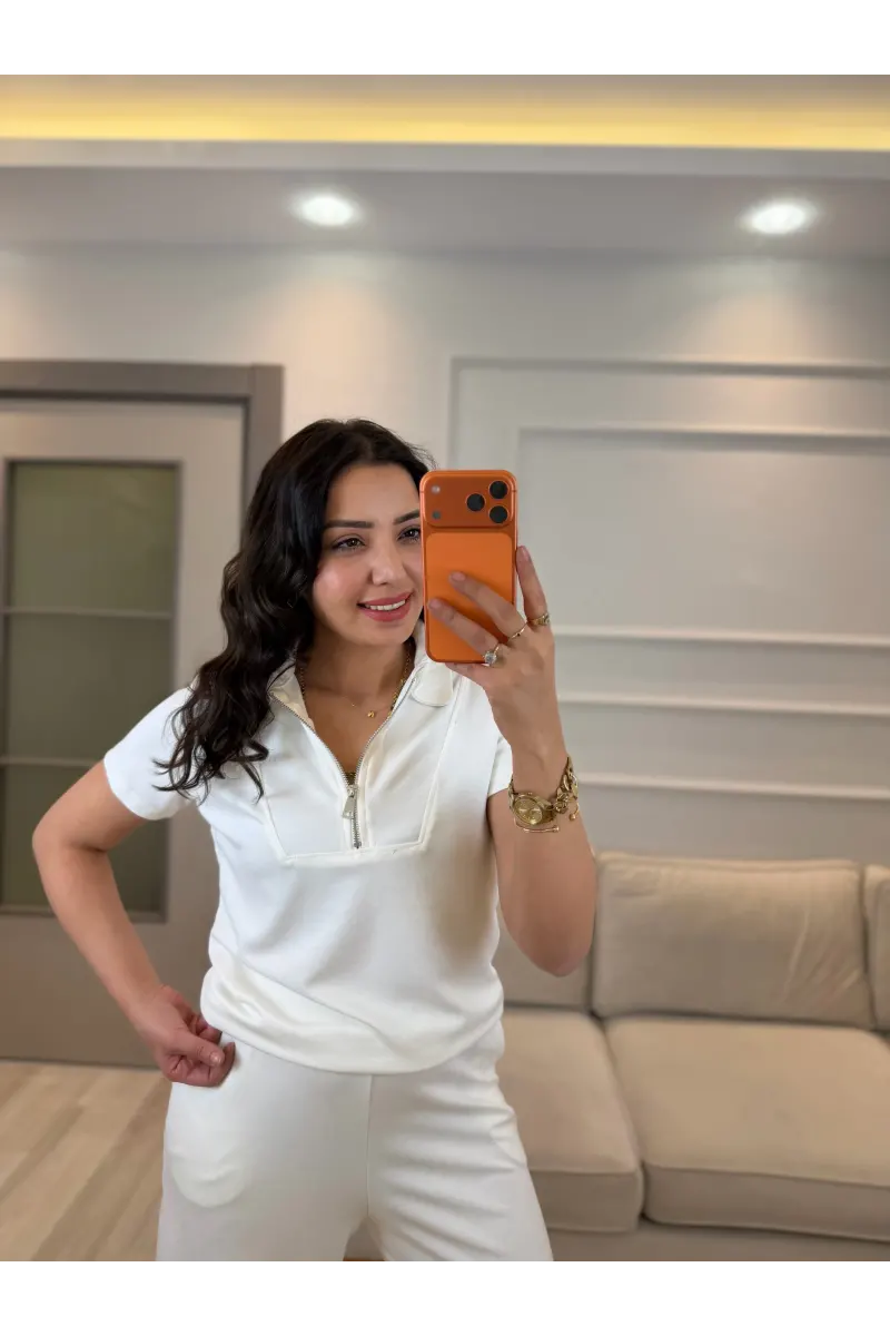 Oysh Fermuarlı Polo Yaka İkili Takım
