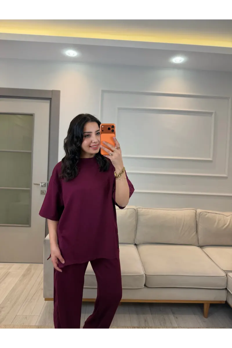 Oysh Yan Yırtmaçlı Paraşüt Garnili Takım