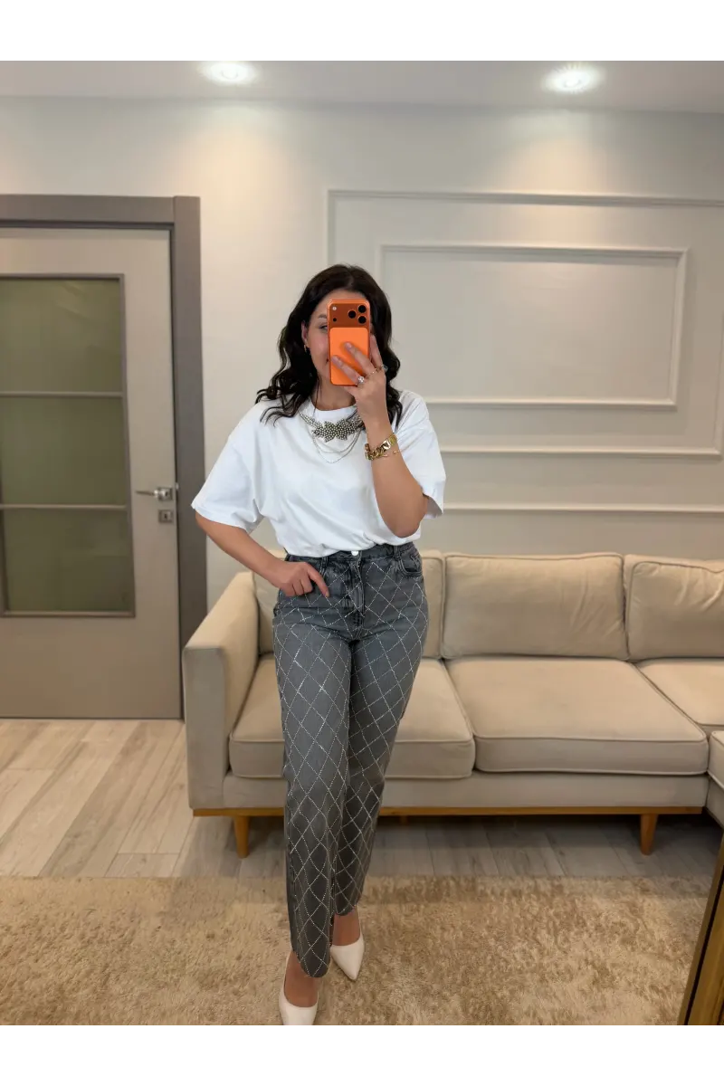 Wang Çapraz Taşlı Jean