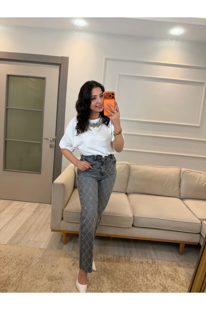 Wang Çapraz Taşlı Jean