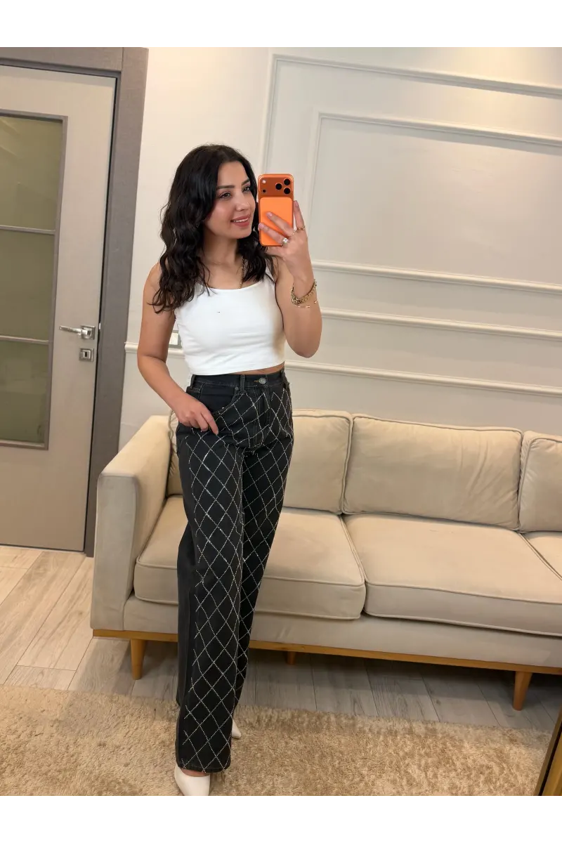 Tammy Çapraz Taşlı Palazzo Jean