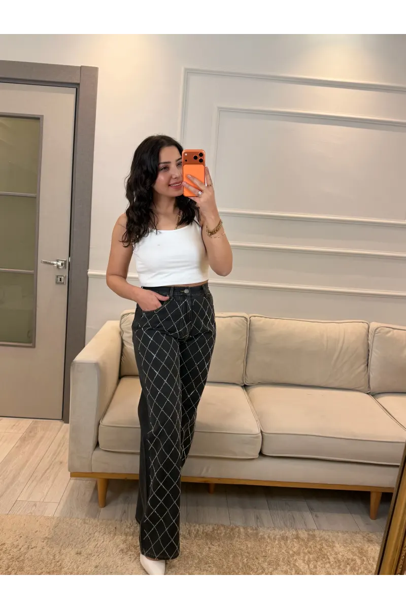 Tammy Çapraz Taşlı Palazzo Jean
